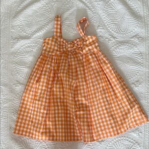 Janie and Jack Orange Gingham Kids Dress